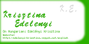 krisztina edelenyi business card